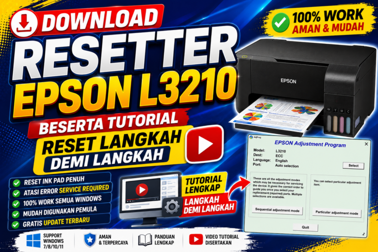 Download Resetter Epson L3210 Beserta Tutorial Reset Langkah demi Langkah